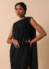 Pre Stitched Black Saree With Cut Dana Embellishments