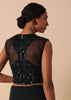 Pre Stitched Black Saree With Cut Dana Embellishments