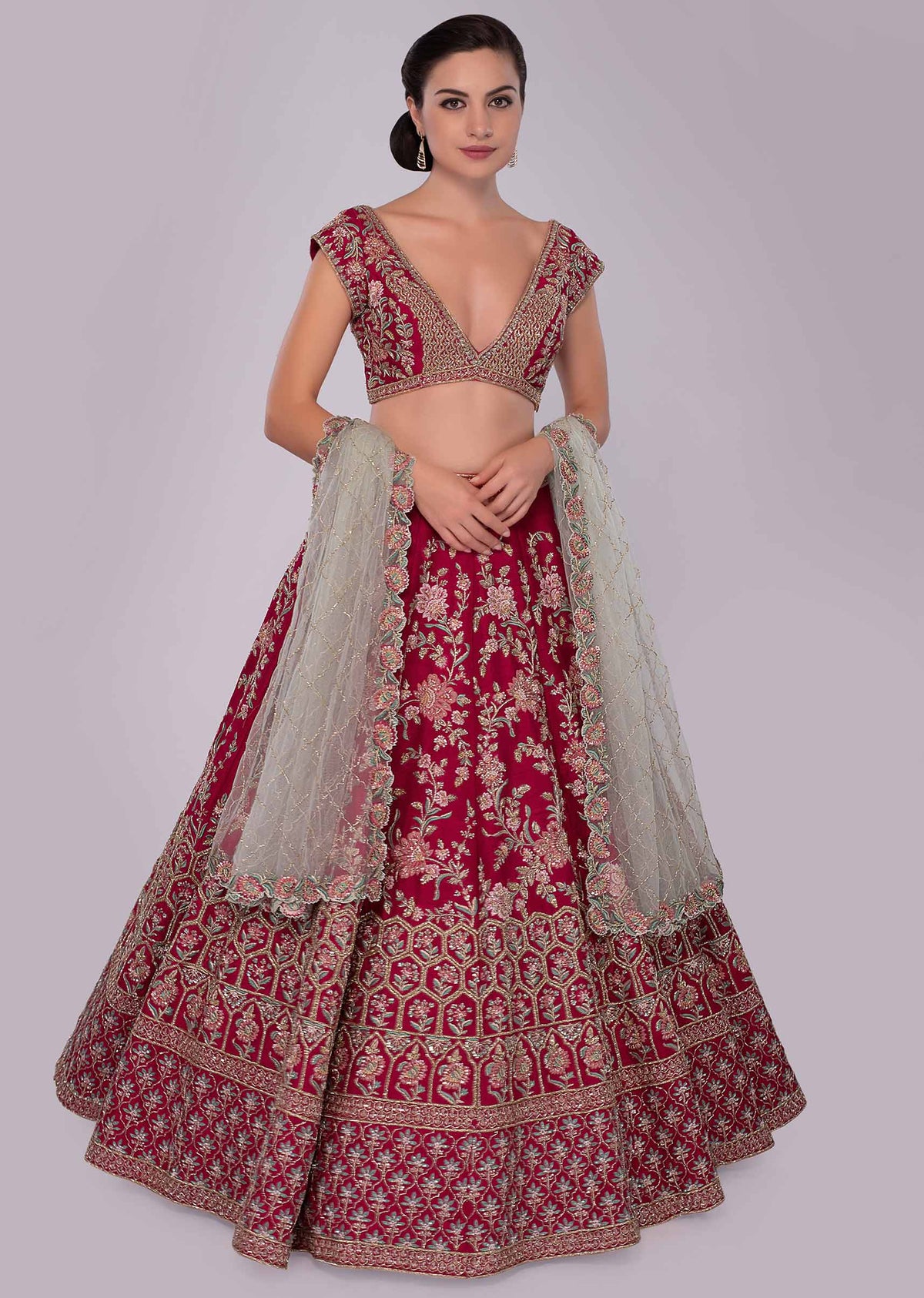 Disha Patani in Kalki mesmerising pink raw silk lehenga set in multi color resham