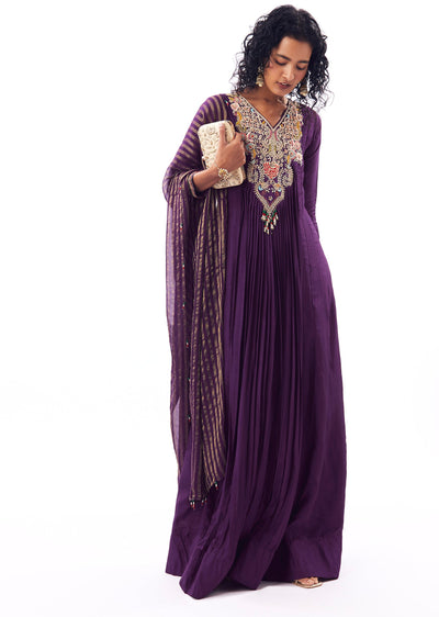 Purple Anarkali Suit