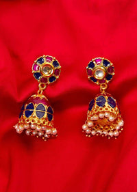 Purple and persian blue shade jhumkas