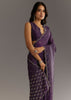 Purple Embroidered Crushed Tissue Saree With Cutdana And Sequins