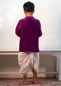 Kalki Boys Purple Kurta Shirt With Contrast Potli Buttons And Dhoop Chau Pocket Details Love The World Today