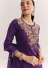 Purple Organza Embroidered Kurta Set With Dupatta