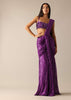 Purple Pre- Pleated Saree with Embroidered Blouse