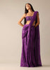 Purple Pre- Pleated Saree with Embroidered Blouse