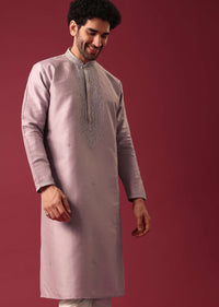 Purple Silk Kurta Set with Sequin Work