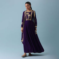 Purple Anarkali With Gota Work Dupatta