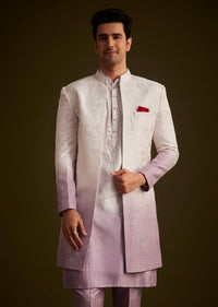 Purple and Lilac Ombre Sherwani With Embroidery