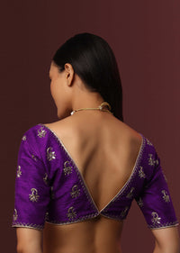 Purple Blouse With Deep V Neckline