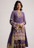 Purple Crepe Silk Sharara Set With Mirror And Sequins Work
