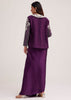 Purple Crop Top Skirt And Embroidered Jacket Set