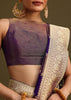 Purple Dual Shaded Khaddi Georgette Saree With Zari Brocade Pallu Border