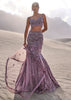 Purple Embroidered Fancy Organza Fishcut Lehenga With Blouse And Dupatta