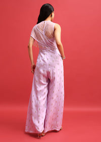 Purple Embroidered Jumpsuit With Sequins Work