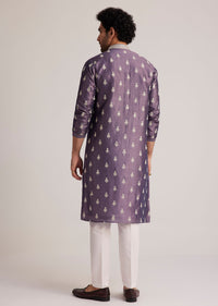 Purple Embroidered Kurta Set