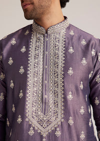 Purple Embroidered Kurta Set