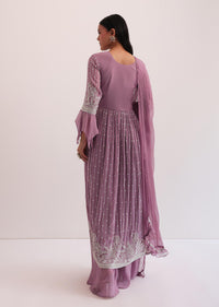 Purple Embroidered Palazzo Set