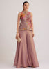 Purple Floral Embroidered Palazzo Set