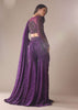 Purple Hand Embroidered Sharara And Blouse Set In Crushed Shimmer