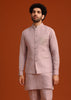 Purple Hand Embroidered Jacket And Kurta Set