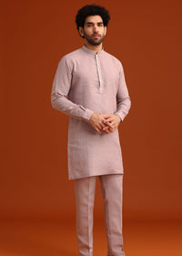 Purple Hand Embroidered Jacket And Kurta Set