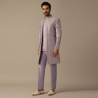 Purple Indowestern With Intricate Zari Embroidery