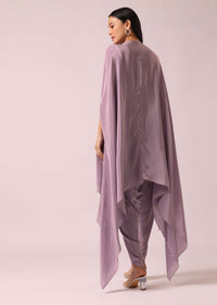 Purple Kaftan And Dhoti Fusion Set