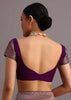 Purple Khaddi Georgette Woven Saree In Bandhani Detail With Gotta Patti Border