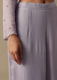 Purple Kurta Sharara Set In Chiffon