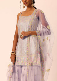 Purple Kurta Sharara Set With Sequin Work