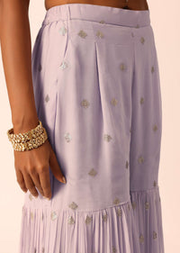 Purple Kurta Sharara Set With Sequin Work