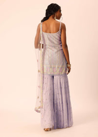 Purple Kurta Sharara Set With Sequin Work