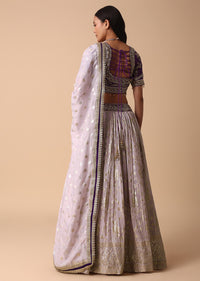 Purple Lehenga With Embroidered Choli And Dupatta