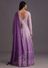 Purple Lucknowi Anarkali With Sequin Work Dupatta