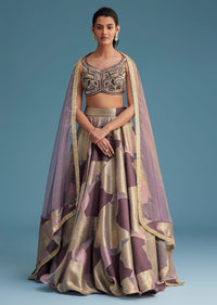 Purple Lurex Glitter Lehenga Set