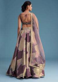 Purple Lurex Glitter Lehenga Set