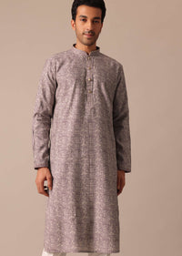 Purple Muslin Silk Kurta And Pant Set