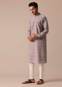 Purple Muslin Silk Kurta And Pant Set