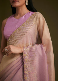 Purple Ombre Jacquard Saree