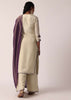 Purple Palazzo Set In Silk With Embroidered Kurta