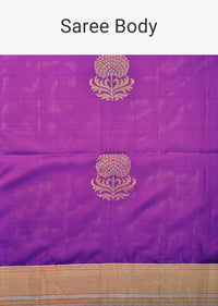 Purple Saree In South Album Silk Saree With Contrast Weave Pallu And Unstitched Blouse Piece