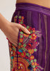 Purple Silk Kurta Palazzo Set With Resham And Zari Embroidery