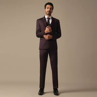 Purple Tuxedo With Intricate Cut Work