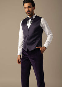 Purple Velvet Tuxedo For Grooms