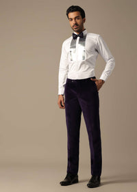 Purple Velvet Tuxedo For Grooms