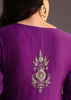 Purple Zari Work Palazzo Suit With Organza Dupatta