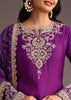 Purple Zari Work Palazzo Suit With Organza Dupatta