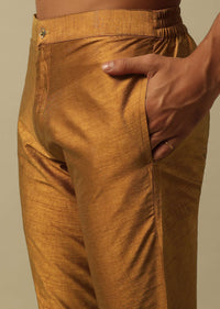 Radiant Orange Silk Indowestern For Men