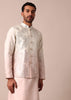 Radiant Ombre Pink Silk Jacket Kurta Set For Men